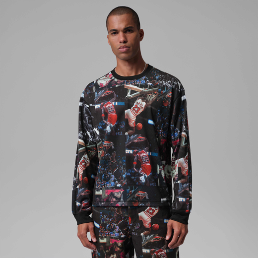 Clothing-JRDN, Jordan Flight, Men's Printed Long-Sleeve Jersey