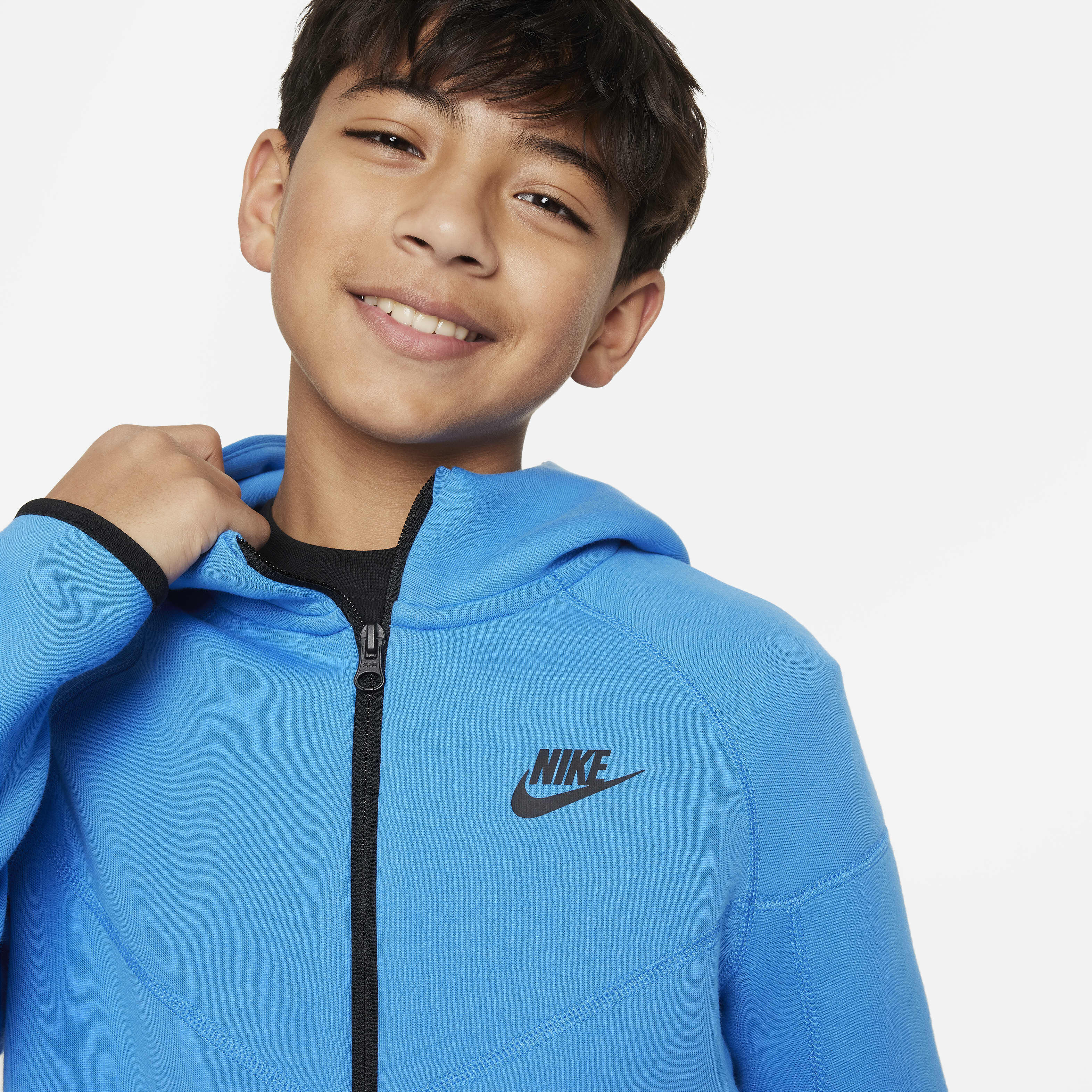 Buy Nike Sportswear Tech Fleece Older Kids Boys Full Zip Hoodie Light Photo Blue Black Black Nike UAE Official