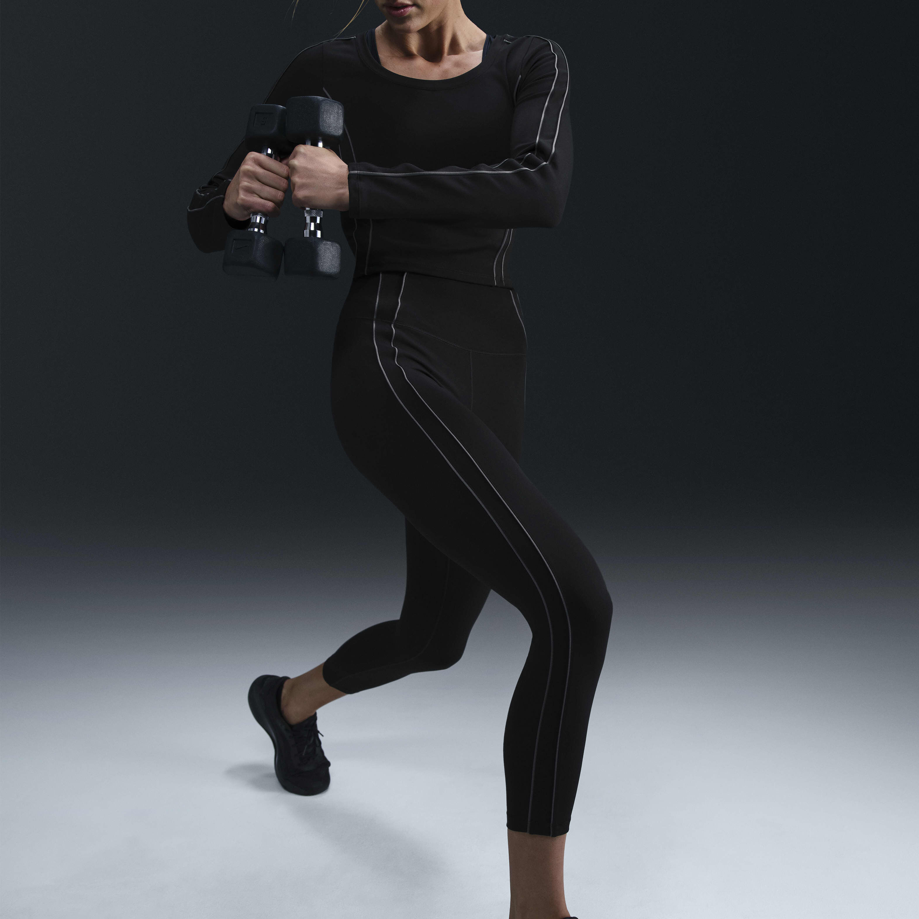 Buy Nike One Women's High-Waisted 7/8 Leggings - Black/Iron