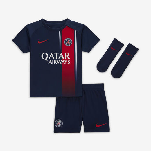 Upcoming Just Dropped-Nike, Paris Saint-Germain 2023/24 Home, Baby/Toddler Nike Dri-FIT 3-Piece Kit