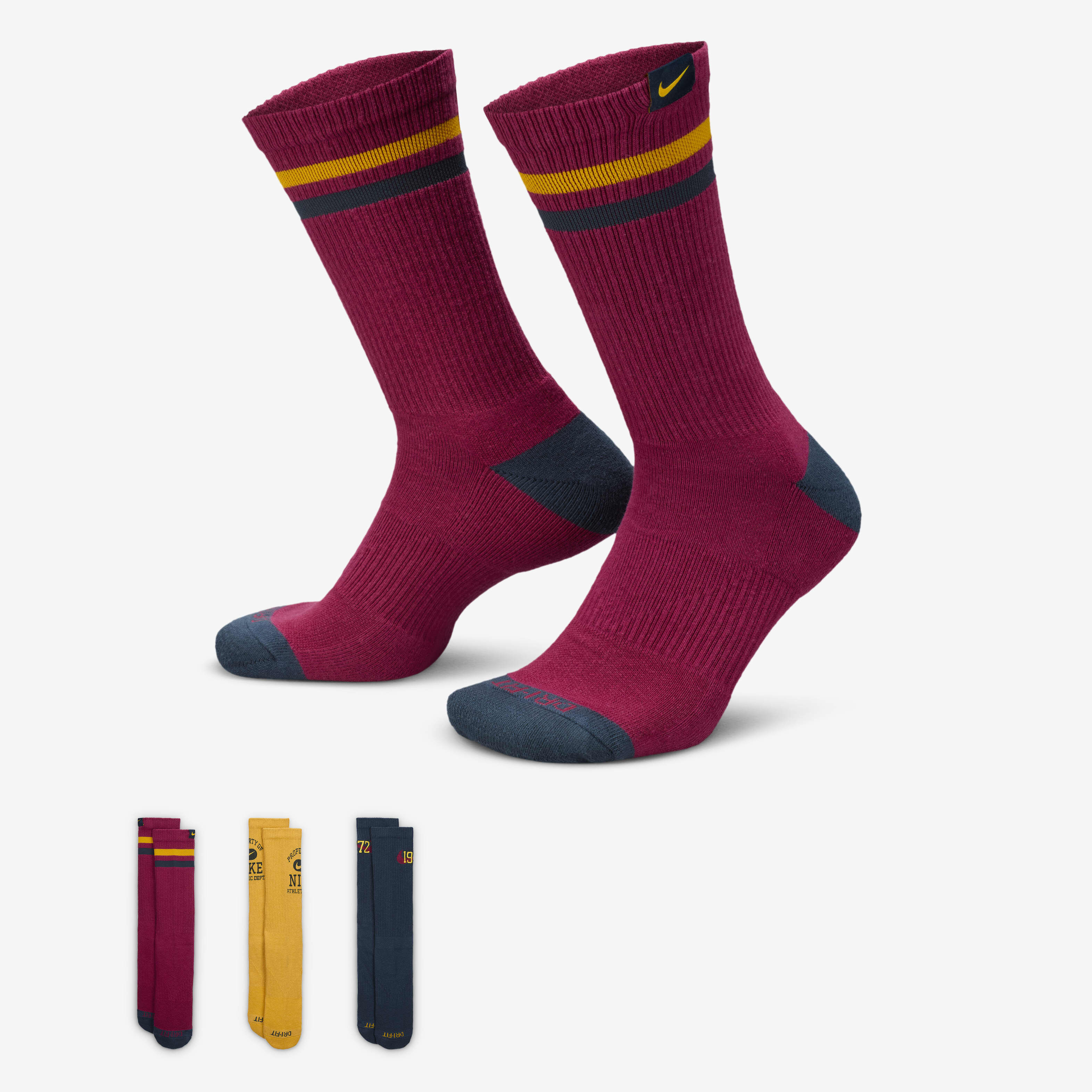 Buy Nike Everyday Cushioned Crew Socks 3 Pairs Multi Colour Nike UAE Official
