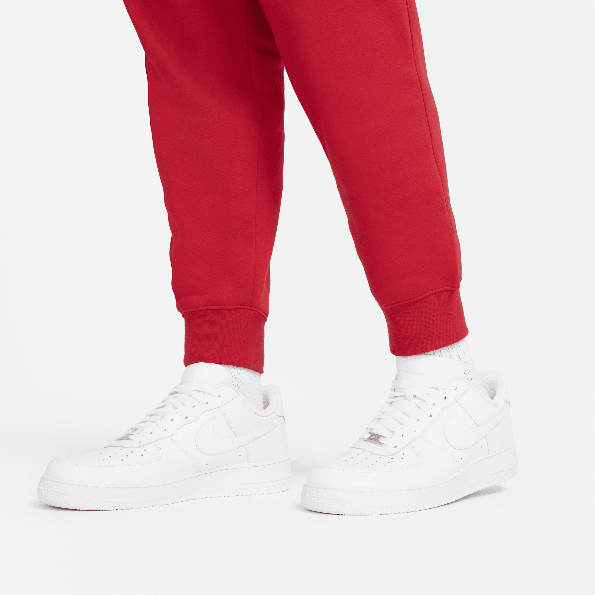 Red and clearance white nike joggers