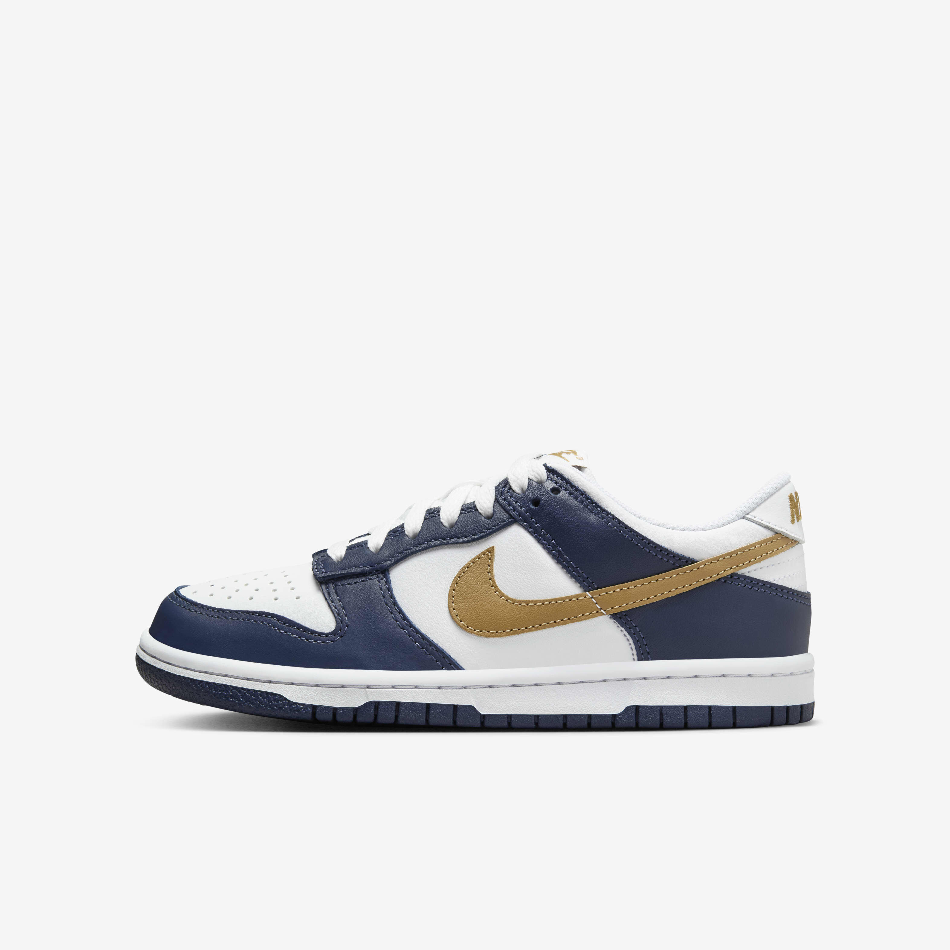 Buy Nike Dunk Low Older Kids Shoes White Midnight Navy Wheat Nike UAE Official