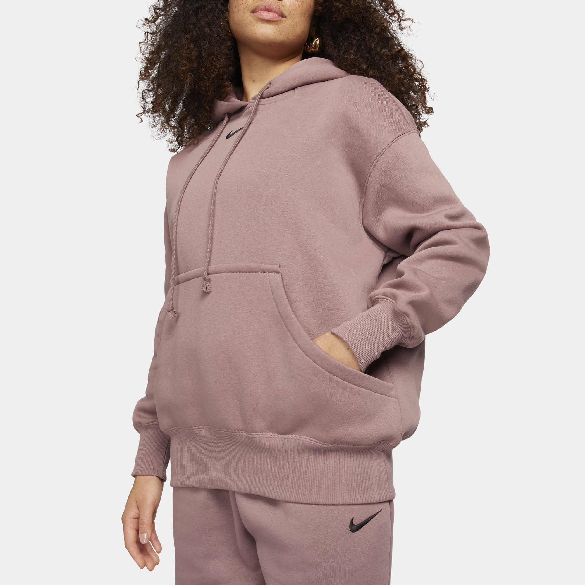 Oversized black nike hoodie top