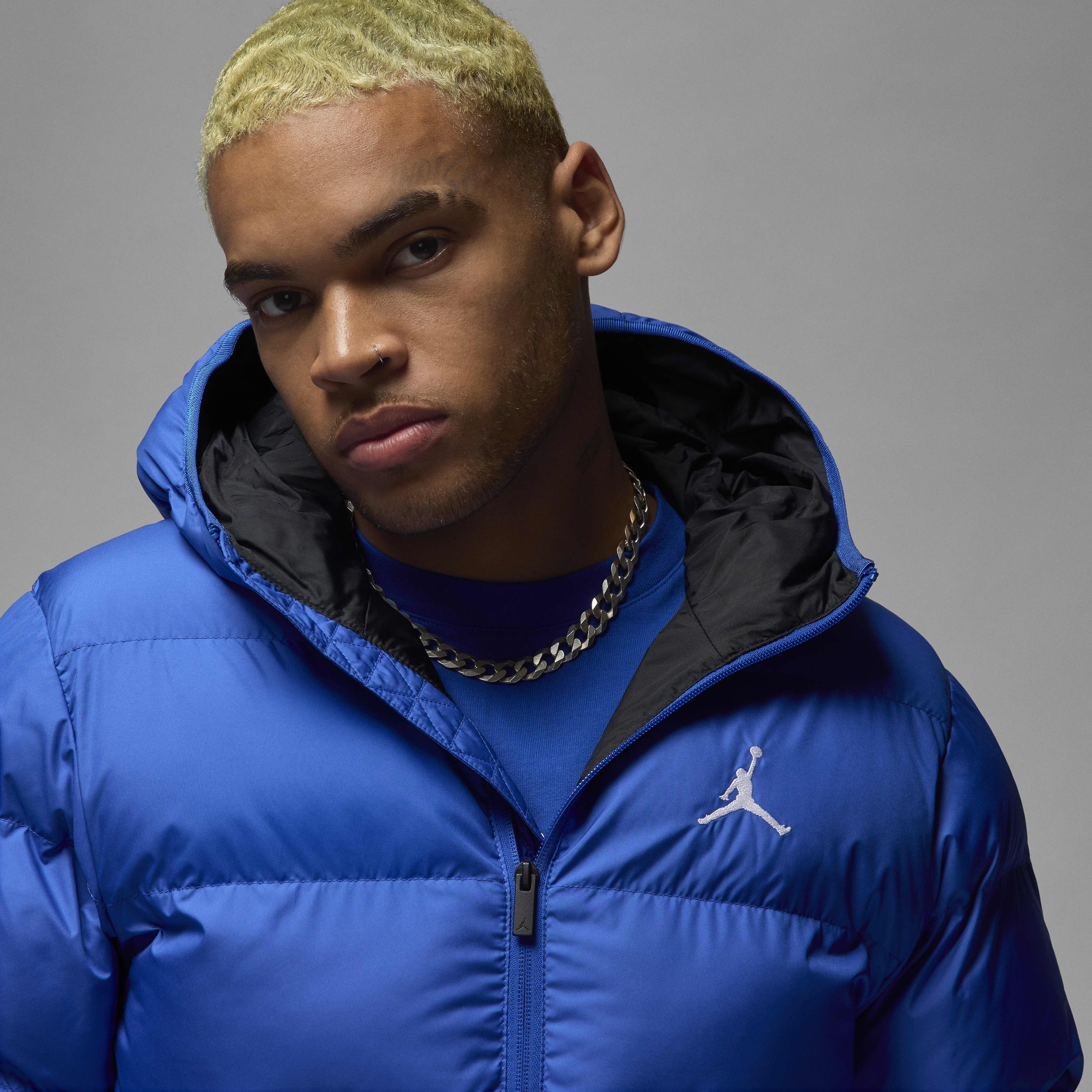Blue mens puffer jacket online