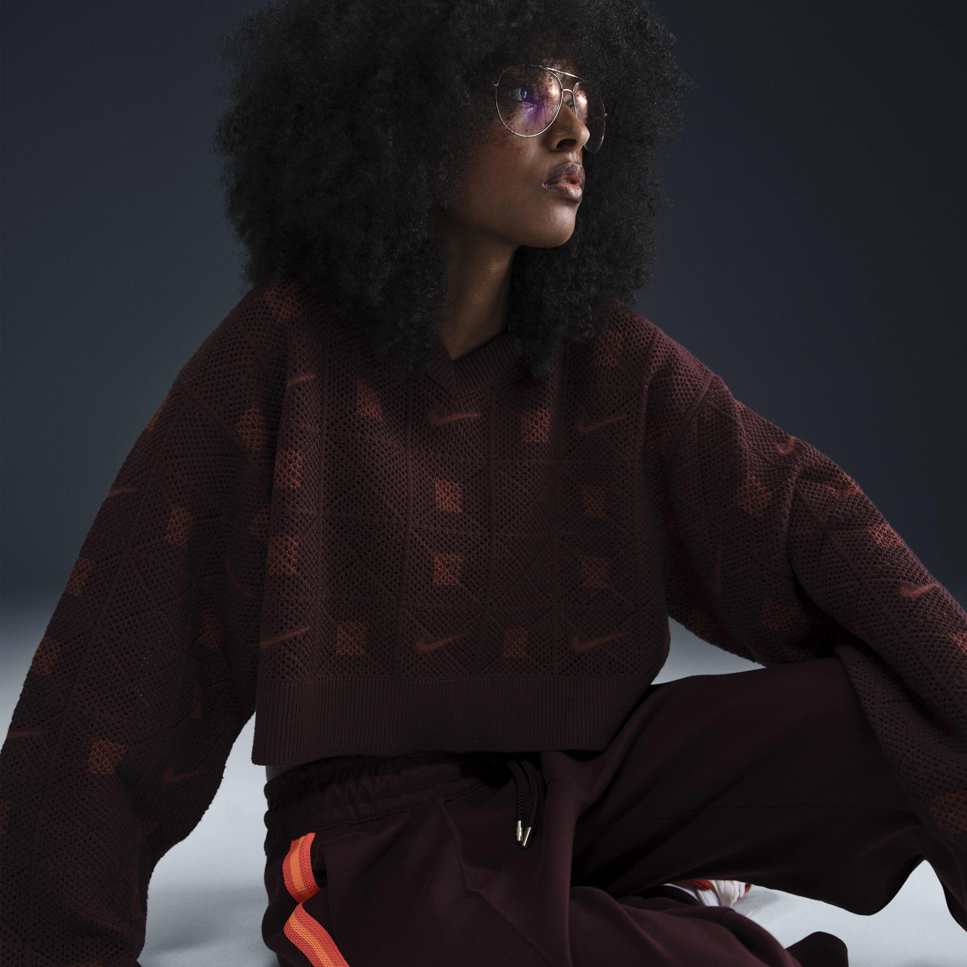 Buy Naomi Osaka Women's Engineered Knit Jumper - Burgundy