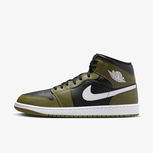 Jordan Green-JRDN, Air Jordan 1 Mid 'Sequioa', Men's Shoes