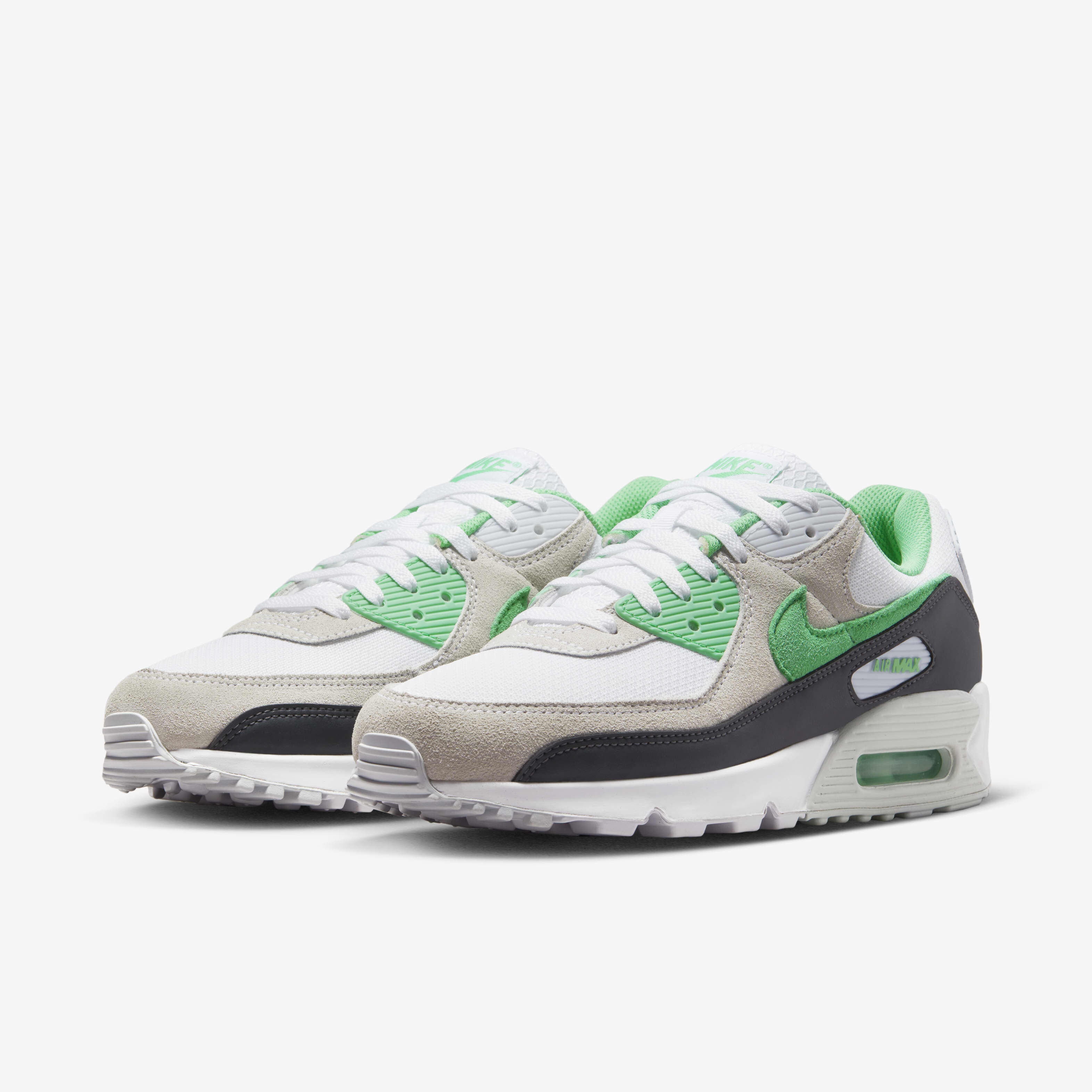 nike air max 90 white grey green